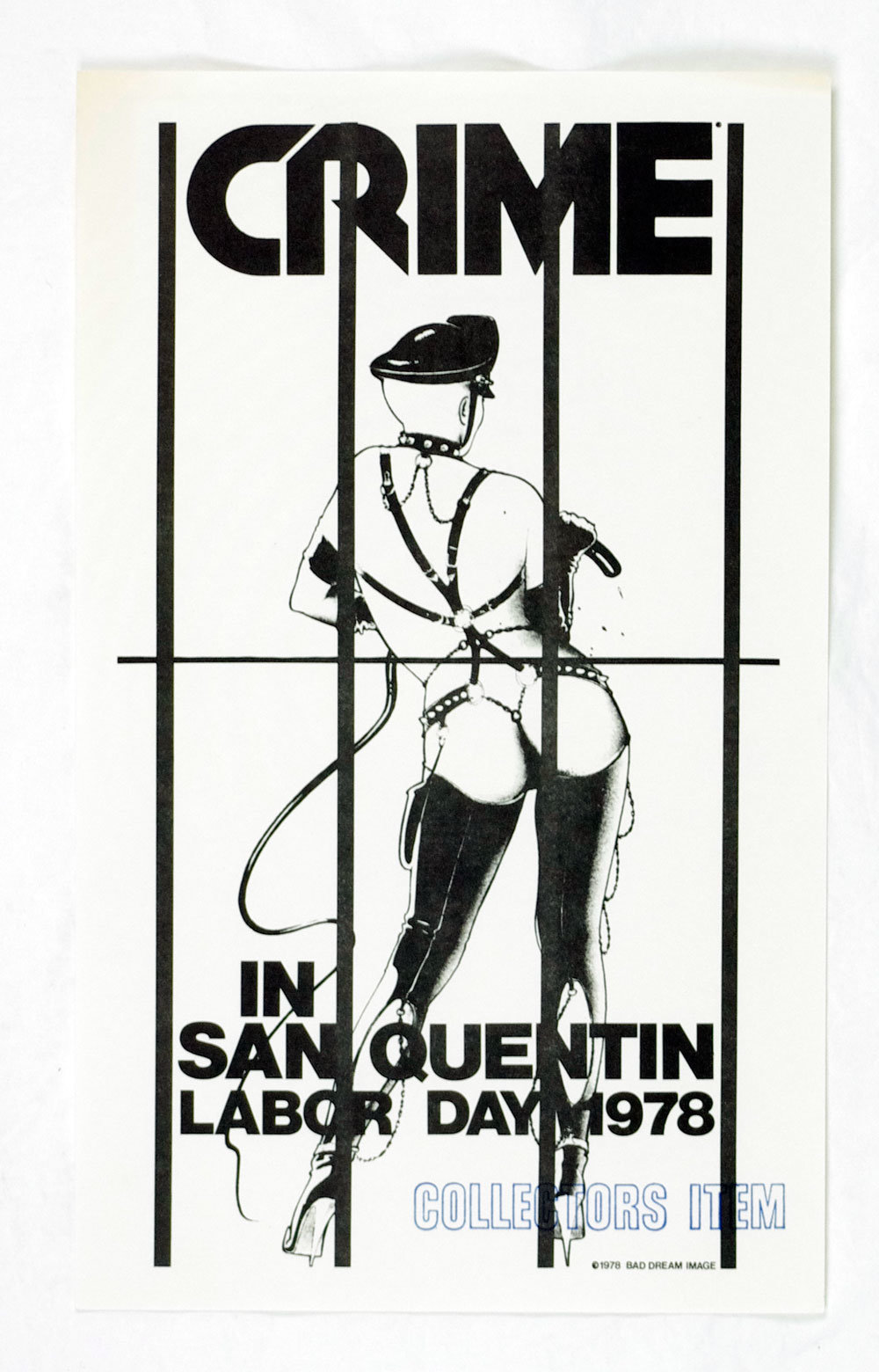 Crime Early American Punk Band Poster 1978 San Quentin AOR 5.123