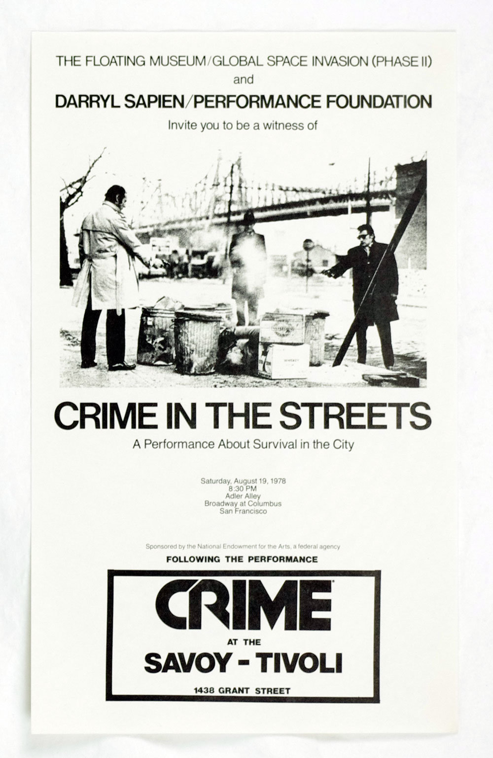Crime Poster 1978 Aug 19 Adler Alley San Francisco