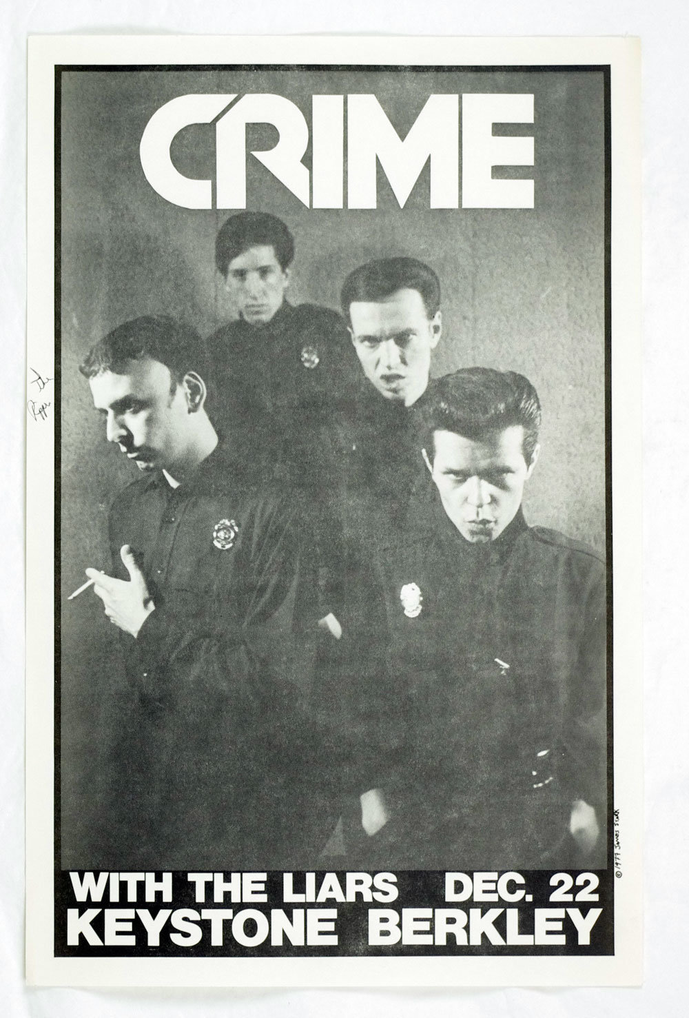 Crime Poster 1977 Dec 22 Keystone Ron Greco Signed