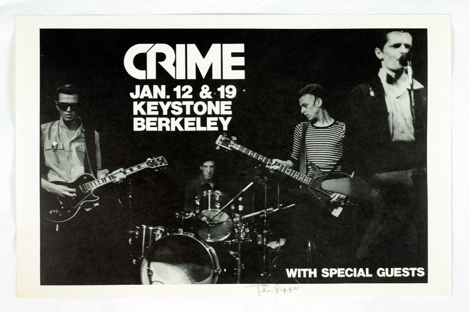 Crime Poster 1979 Jan 12 Keystone Berkeley Ron Greco Signed