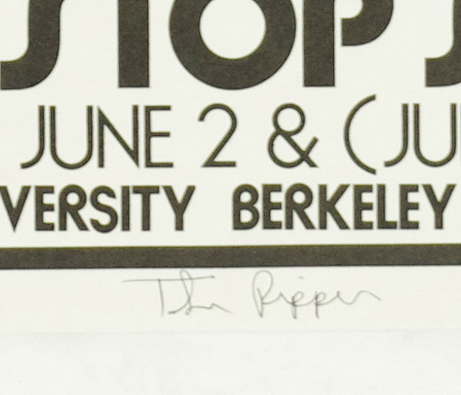 Crime Early American Punk Band Poster 1978 June 2 Jerry's Stop Sign Berkeley Ron Greco Singed