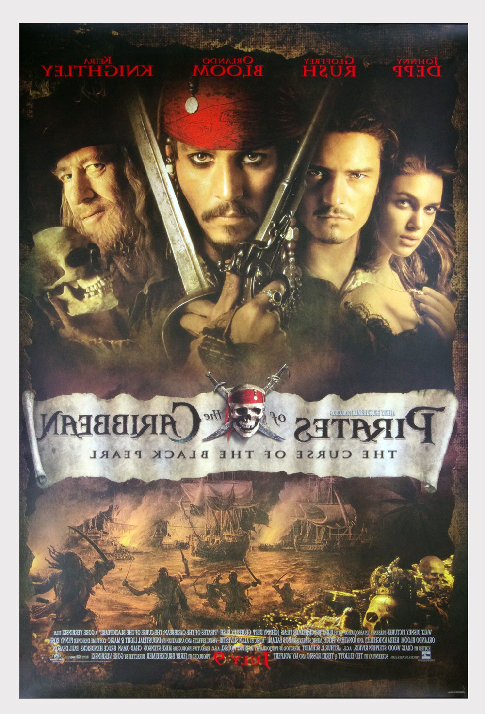 Pirates of the Caribbean Poster Double Sided 2003 Original