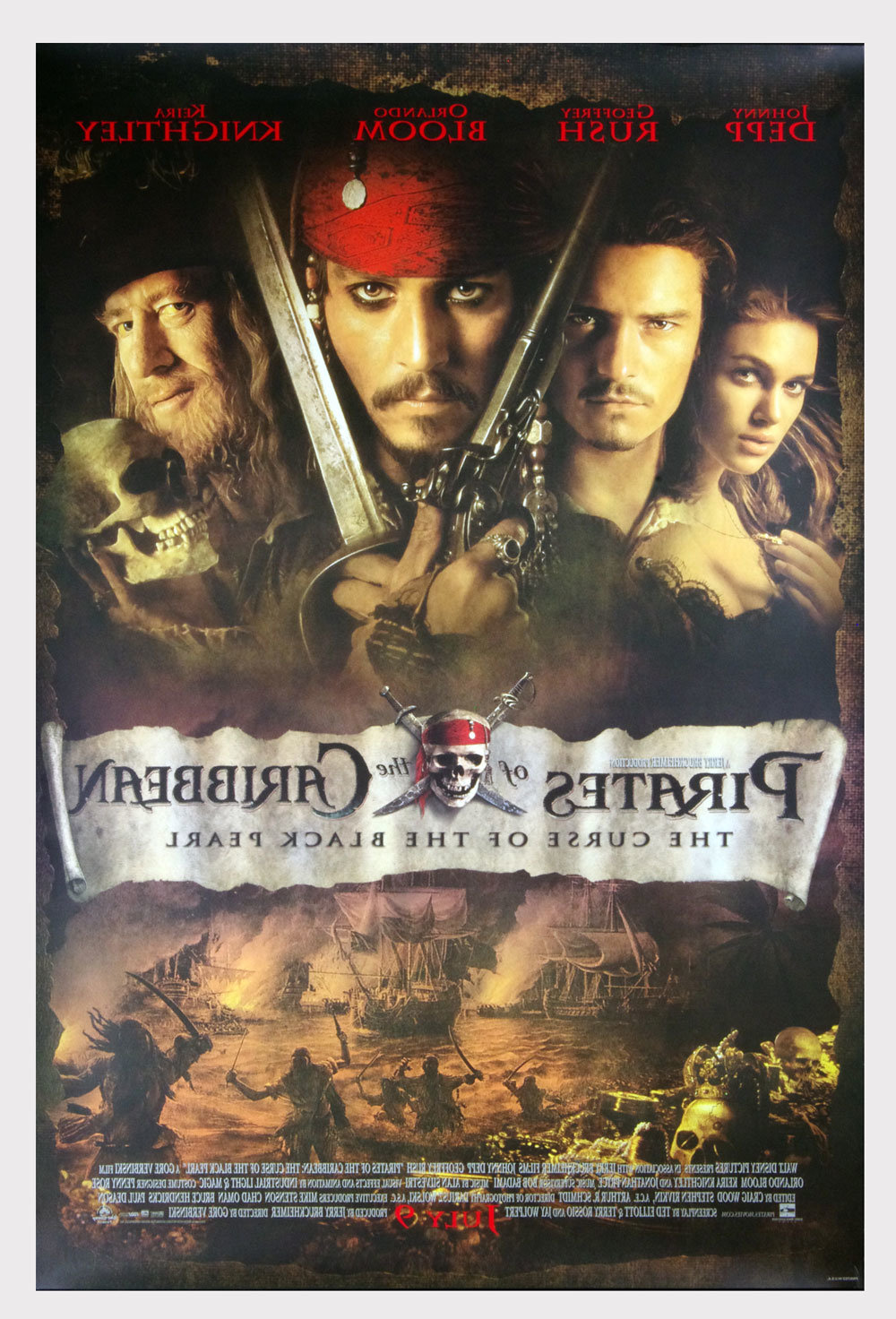 Pirates of the Caribbean 2003 Original Double Sided Movie Poster