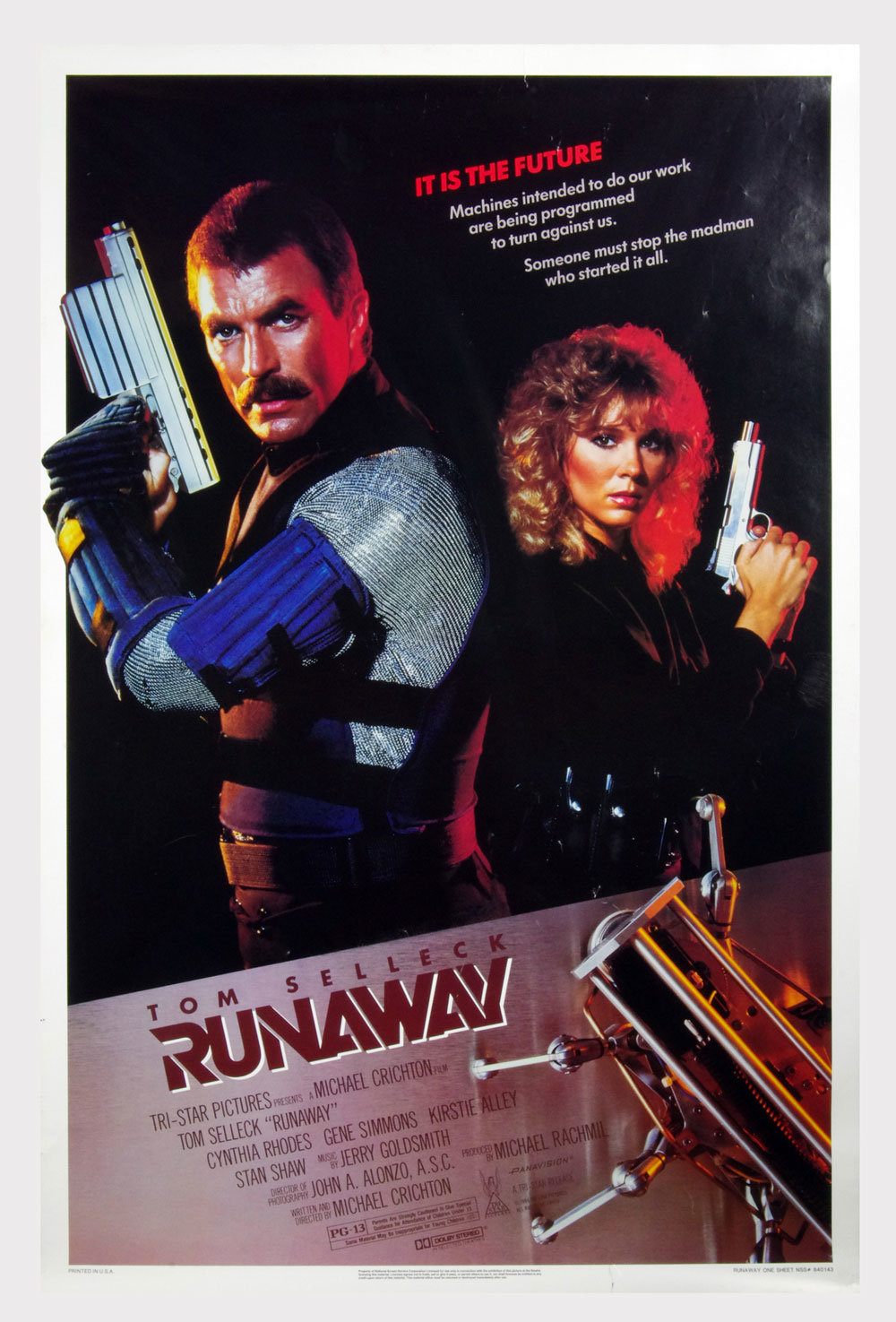 Runaway Poster Movie Original Vintager 1984 Tom Selleck