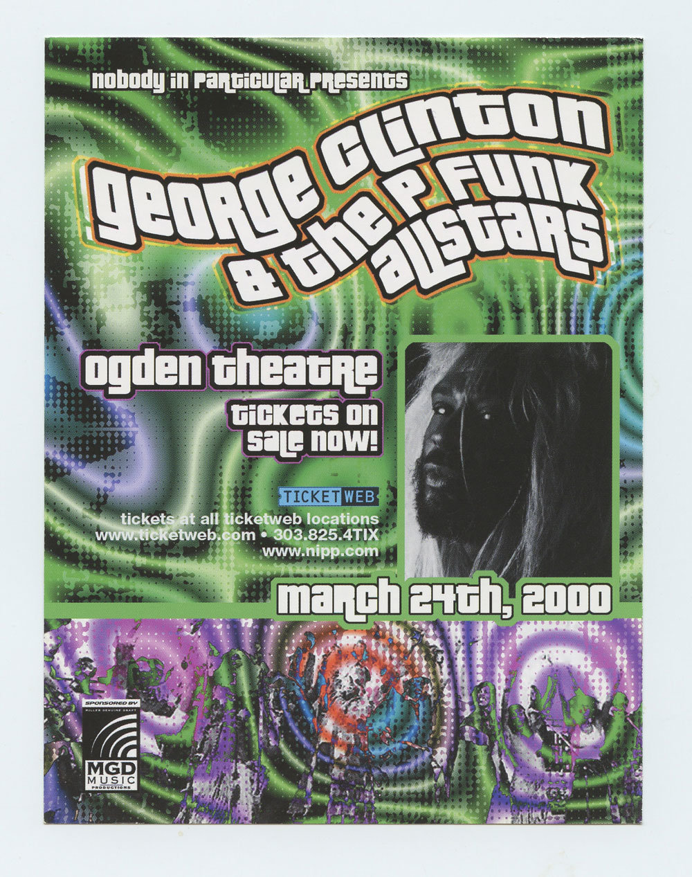 George Clinton Handbill 2000 Mar 24 Ogden Theatre Denver