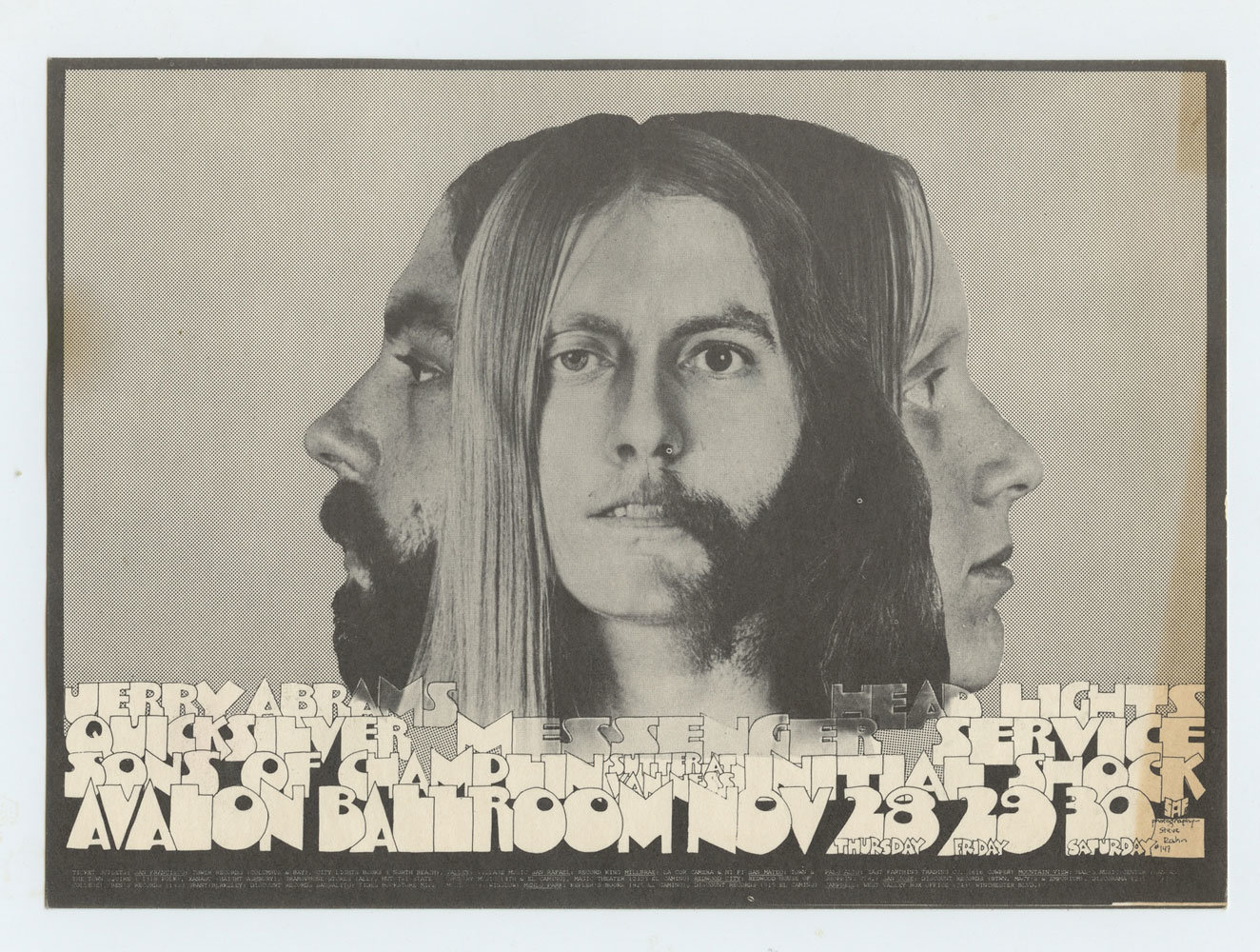 FD 147 Postcard Quicksilver Messenger Service 1968 Nov 28 VF