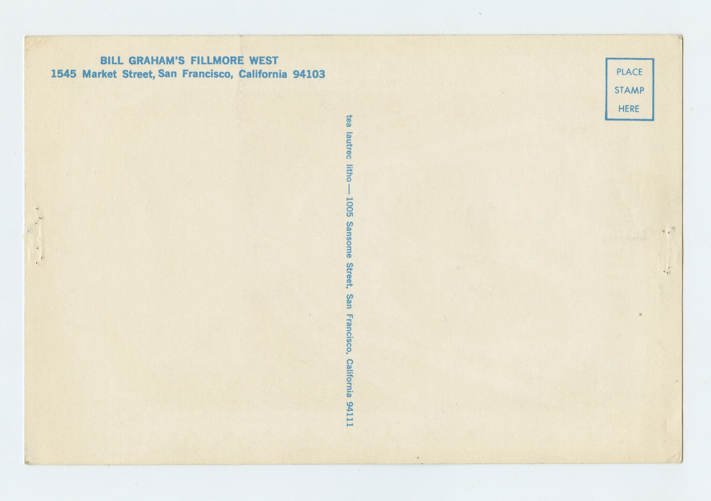 BG 165 Postcard  Janis Joplin 1969 Mar 20 Very Fine