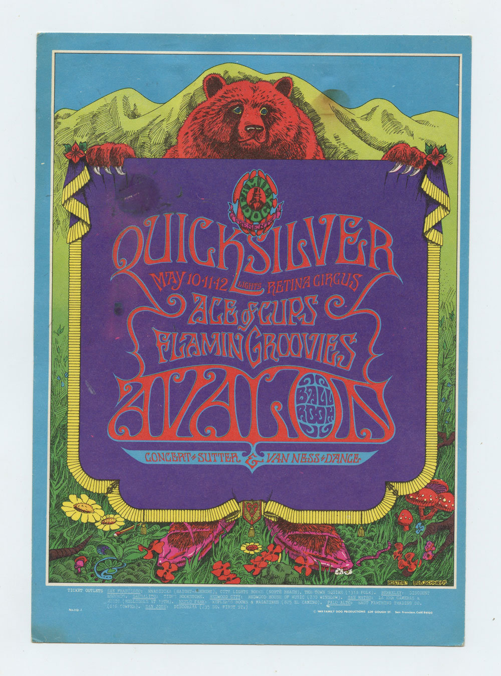 FD 118 Postcard Quicksilver Messenger Services 1968 May 10 Very Fine