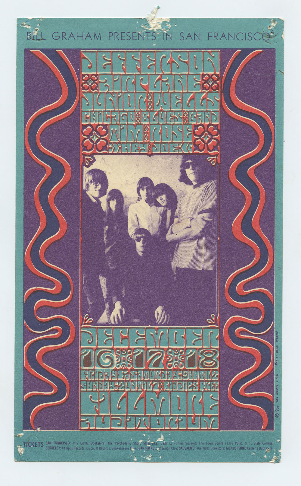 BG  42 Handbill  Jefferson Airplane 1966 Dec 19 Very Fine