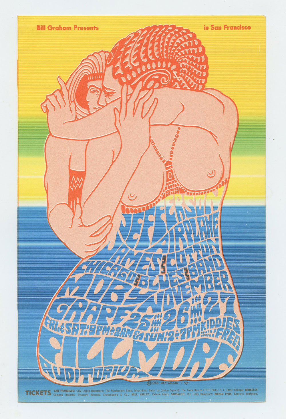 BG  39 Postcard Jefferson Airplane Moby Grape 1966 Nov 25
