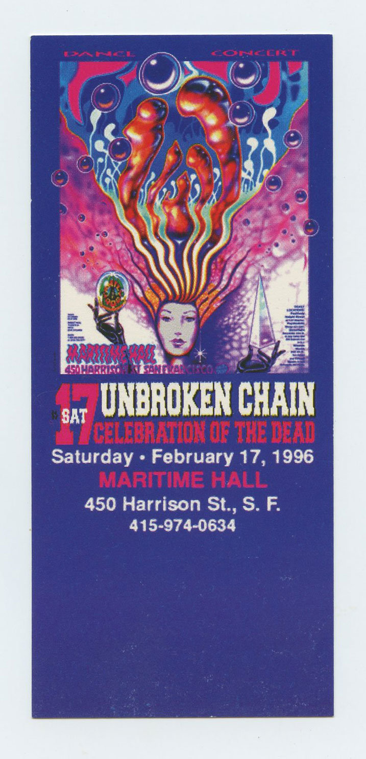 Maritime Hall 1996 Feb Ticket Unbroken Chain