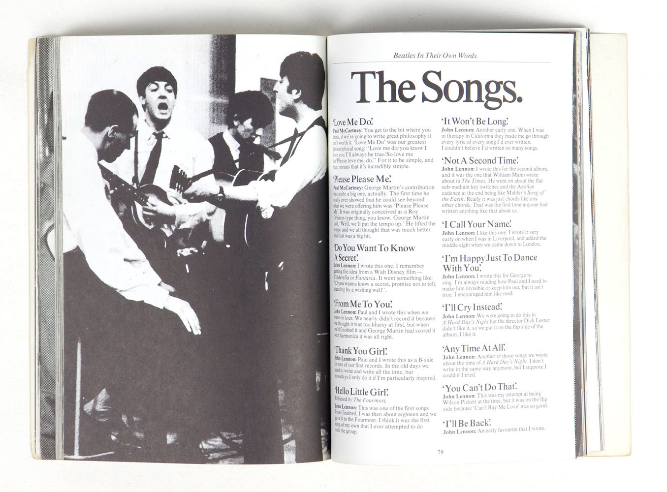 The Beatles In Their Own Words 1978 softcover