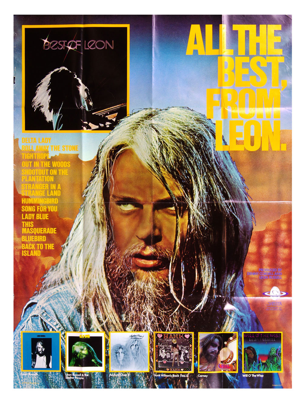 Leon Russell Poster 1976 Best of Leon Album Promotion