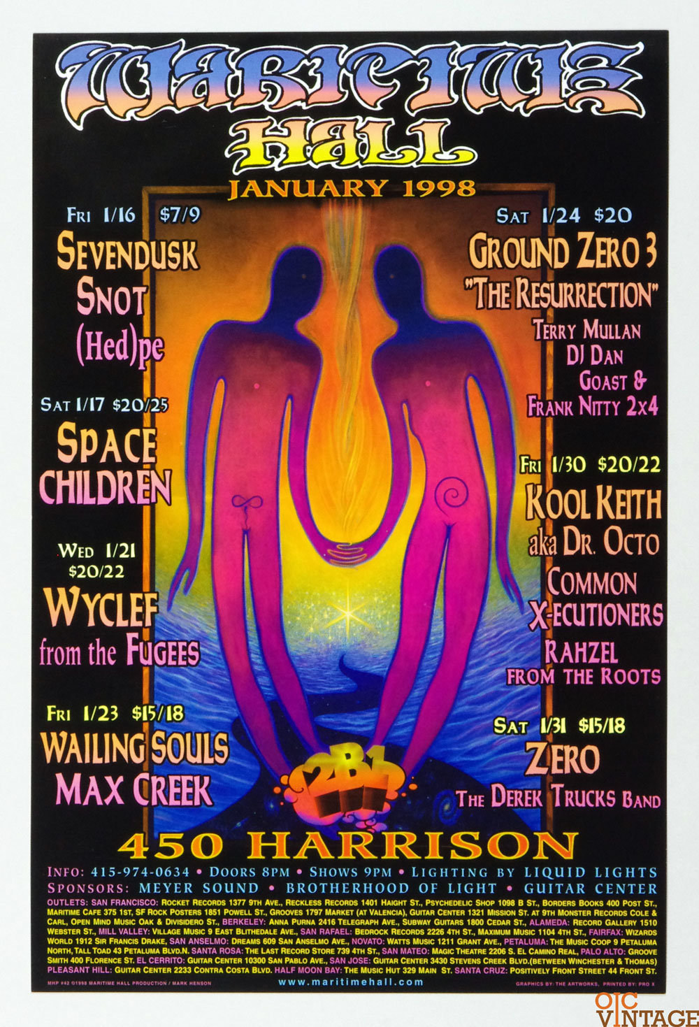 Maritime Hall 1998 Jan Poster  Kool Keith Wailing Souls