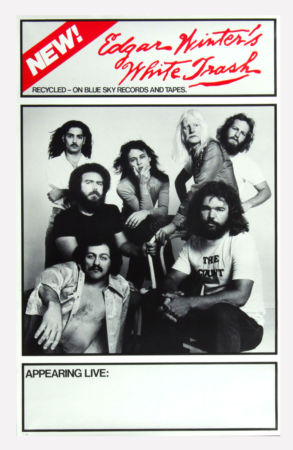 Edgar Winter's White Trash Poster 1977 Recycled Album Promotion