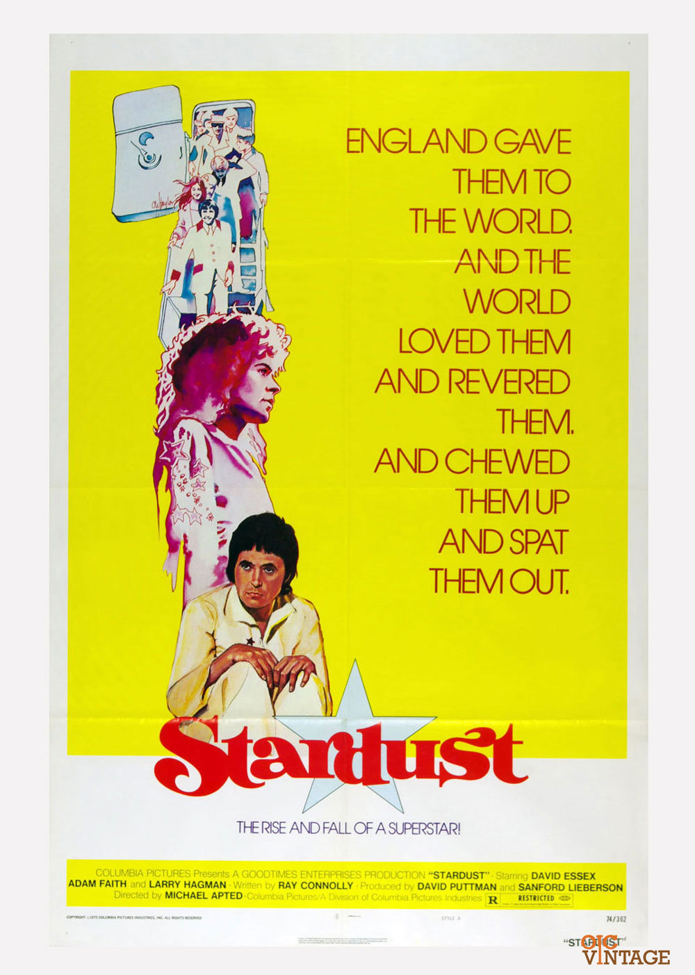 Stardust Poster Movie Original Vintage 1974 David Essex Adam Faith