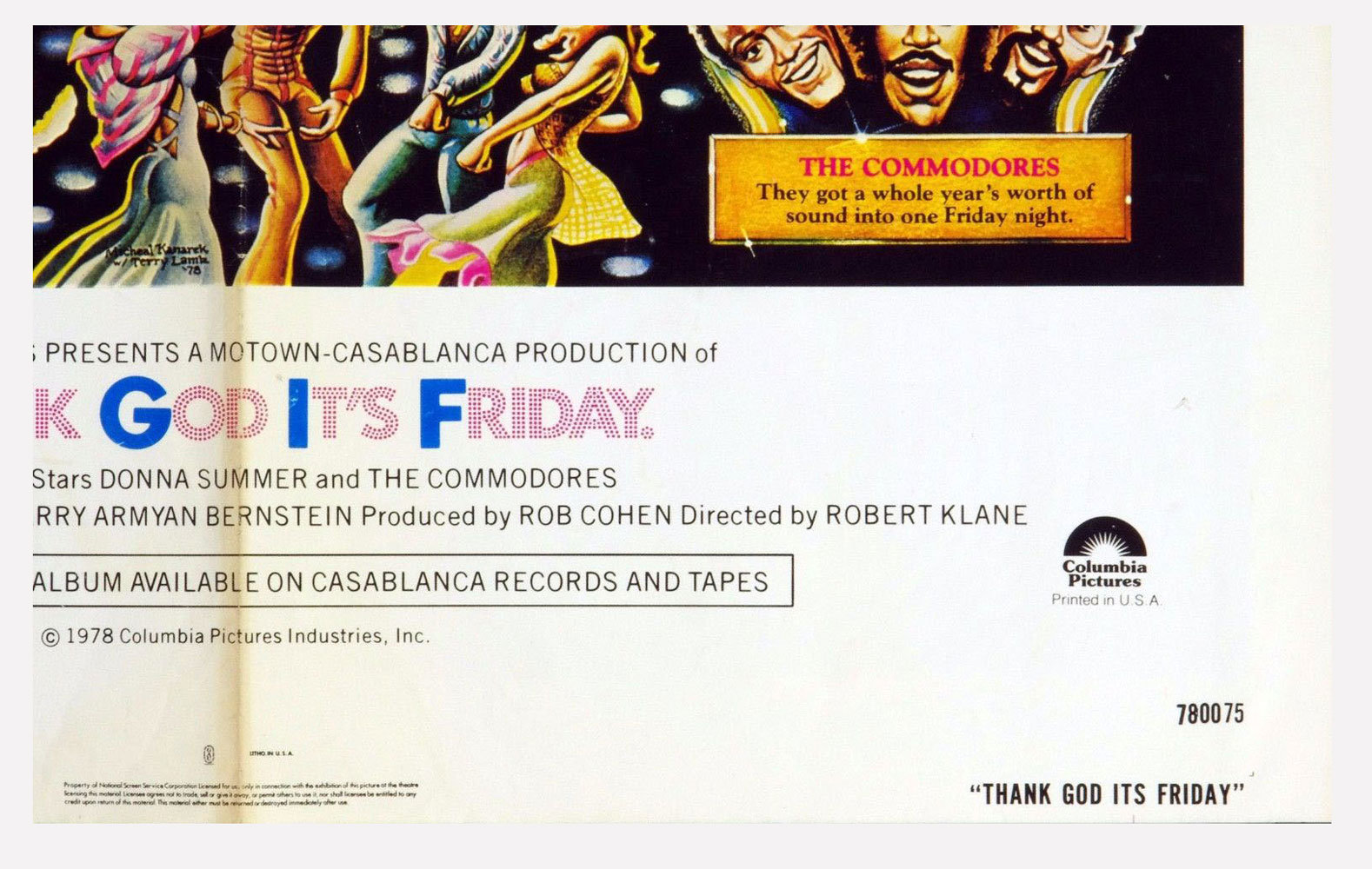 Thank God It's Friday Poster Movie Original Vintage 1978 Donna Summer