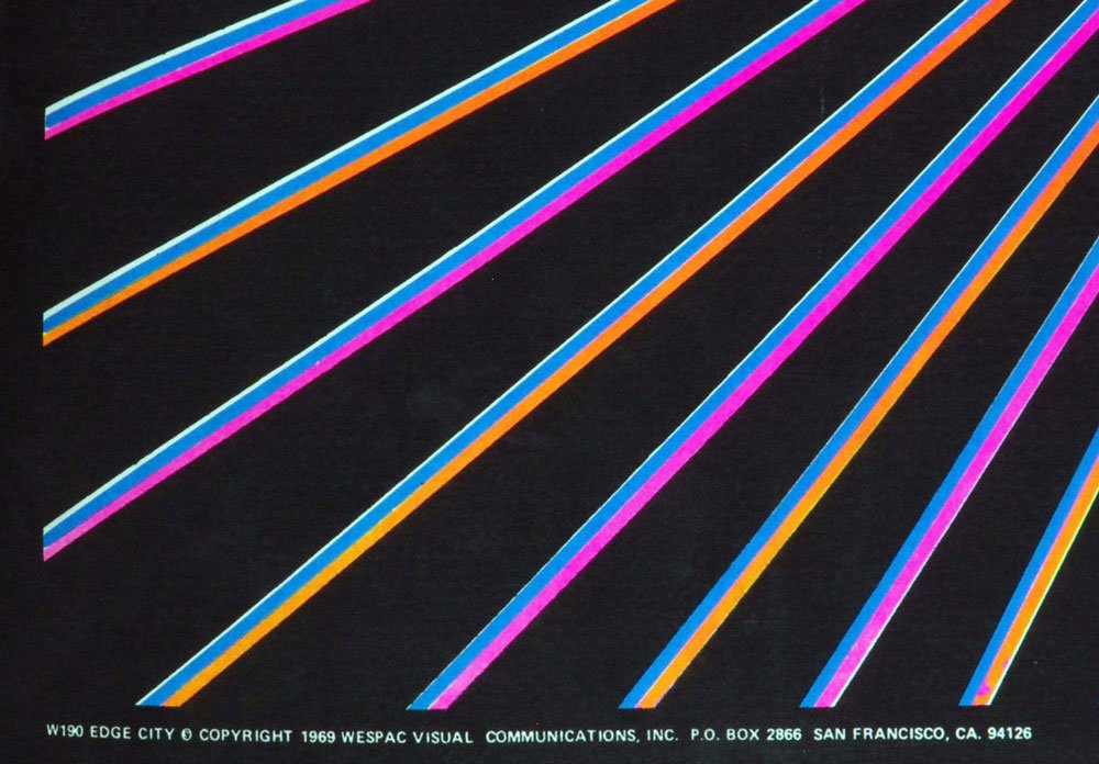 Joel Rubenzahl 1969 Edge City Black Light Poster  22 x 28 