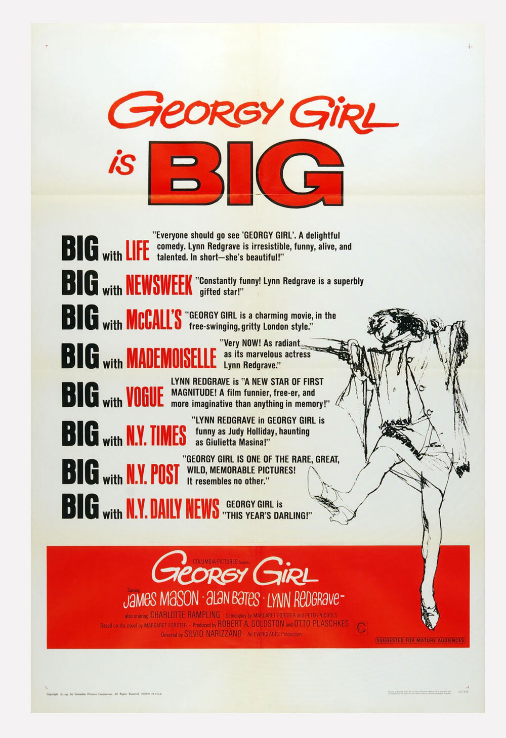 Georgy Girl Poster Movie Original Vintage 1966 Lynn Redgrave