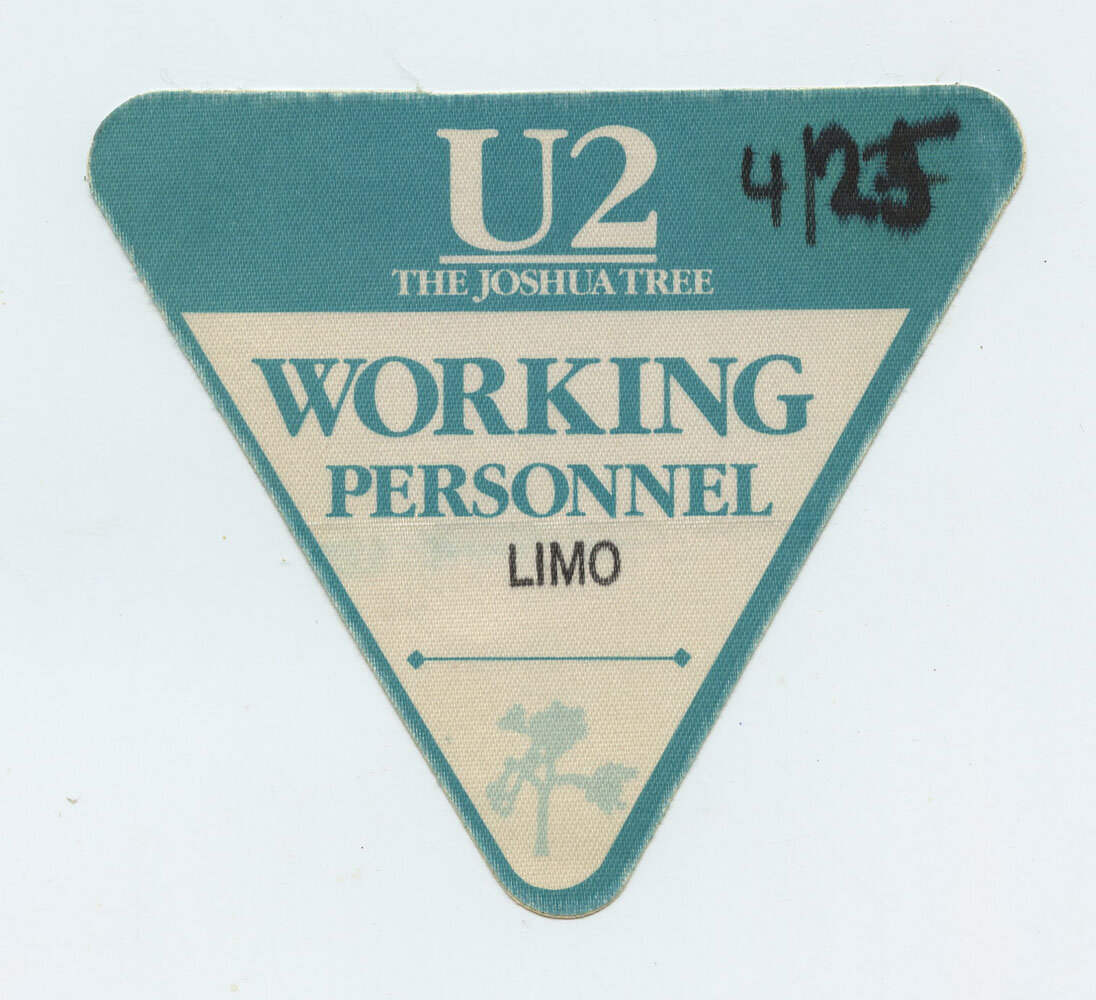 U2 Backstage Pass  The Joshua Tree Tour 1987 Apr 25 Cow Palace