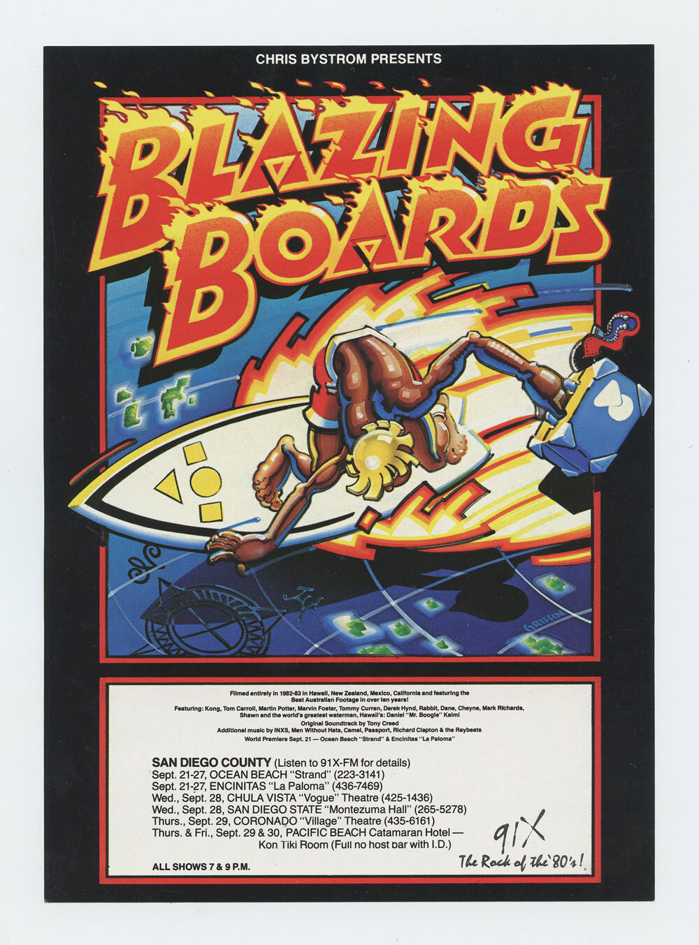 Rick Griffin Handbill 1983 Blazing Boards Movie Promotion