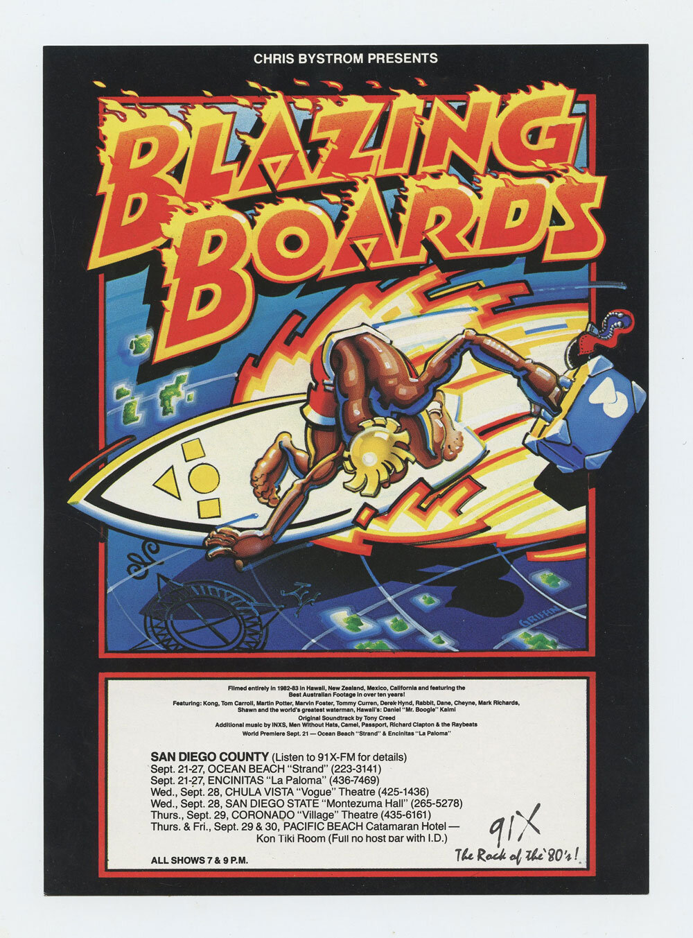 Rick Griffin Handbill Blazing Boards Movie Promotion 1983