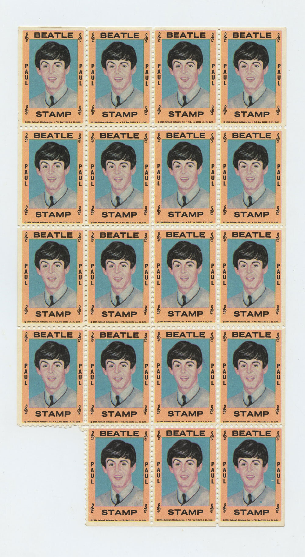 The Beatles Stamps 1964 Hallmark PAUL
