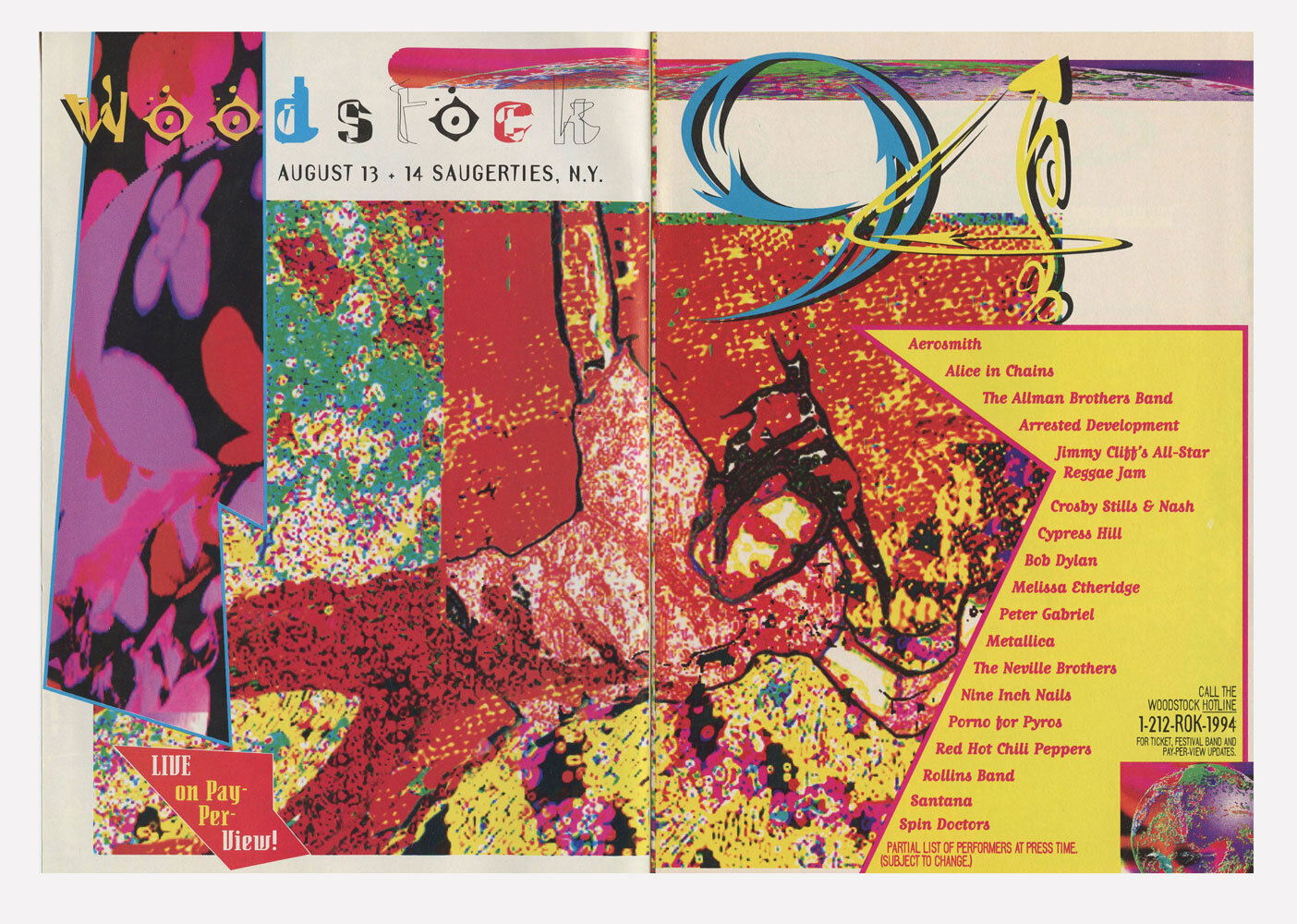 Woodstock 94 Program Guide Book 1994 Aug 13 Saugerties NY