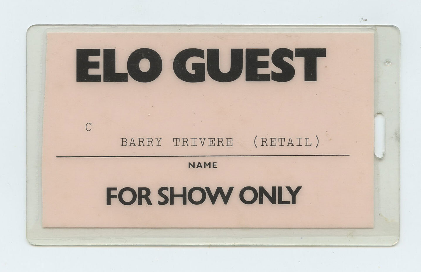 ELO Backstage Pass Guest Laminated 1978 Anaheim Electric Light Orchestra