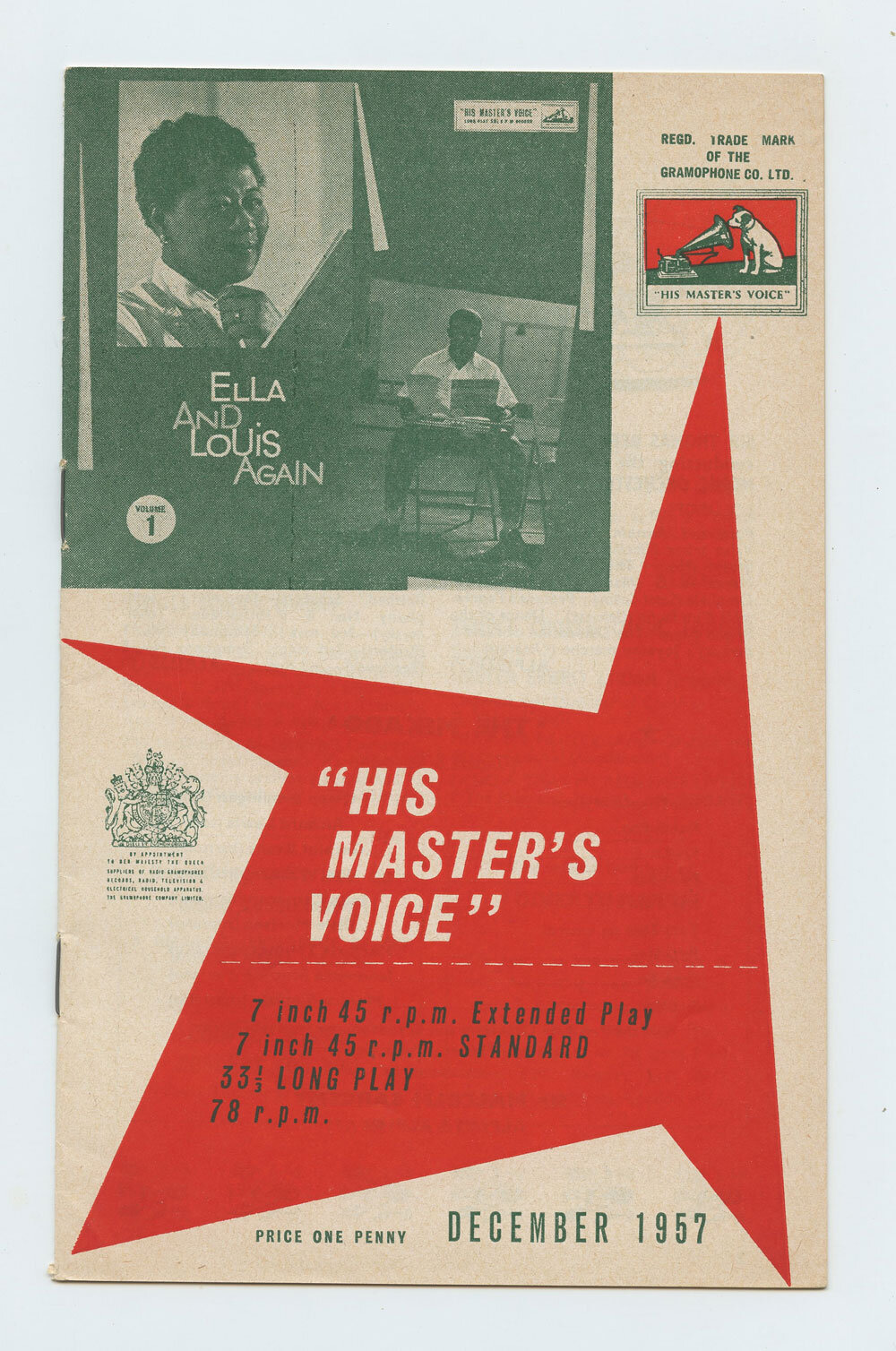 His Master's Voice 1957 December  Ella Fitzgerald Louis Armstrong cover 