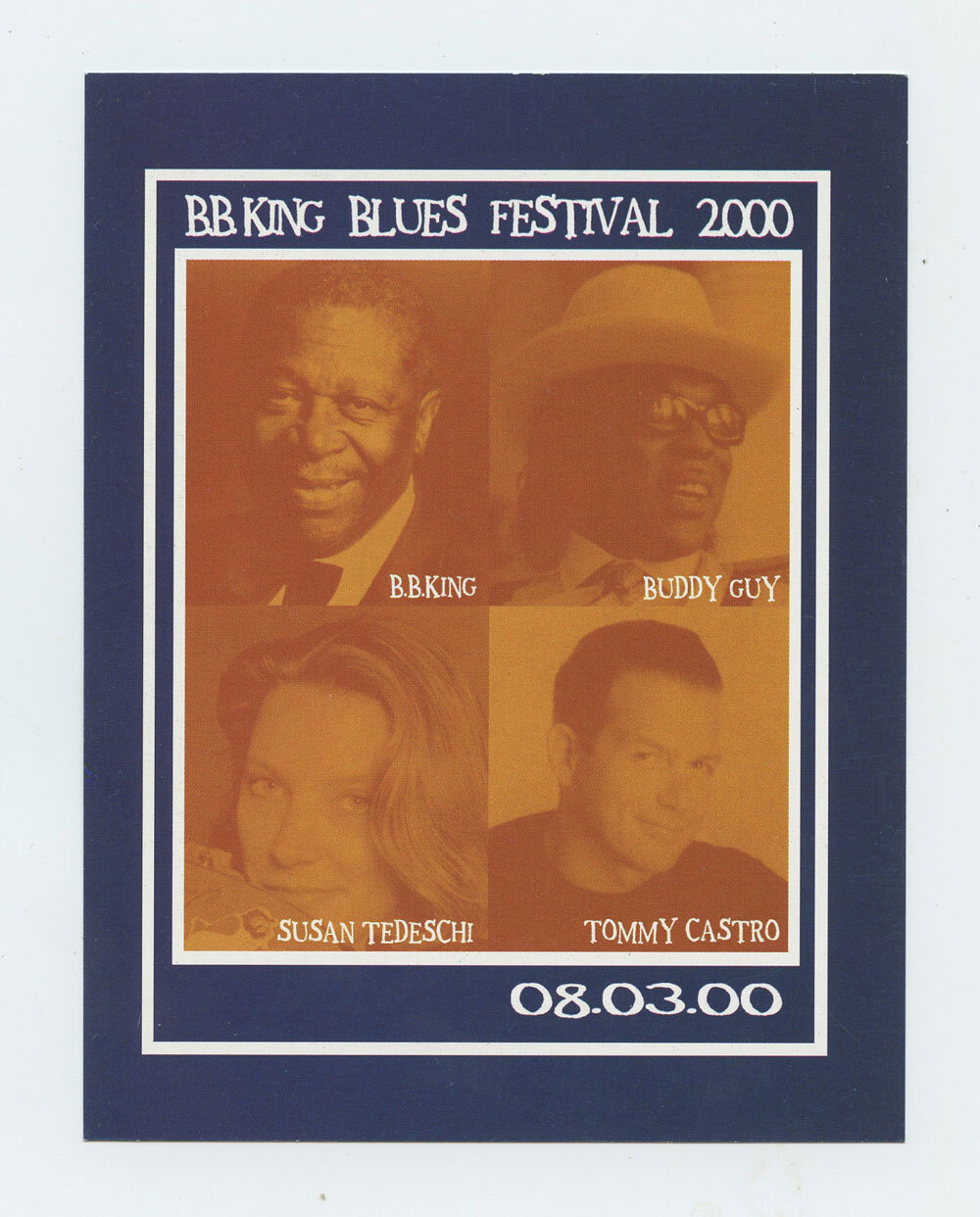 B.B. King Buddy Guy Susan Tedeschi Tommy Castro Handbill 2000 Blues Festival