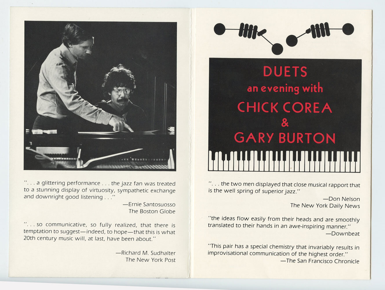 Chick Corea Gary Burton Handbill 1979 DUET Album Promotion