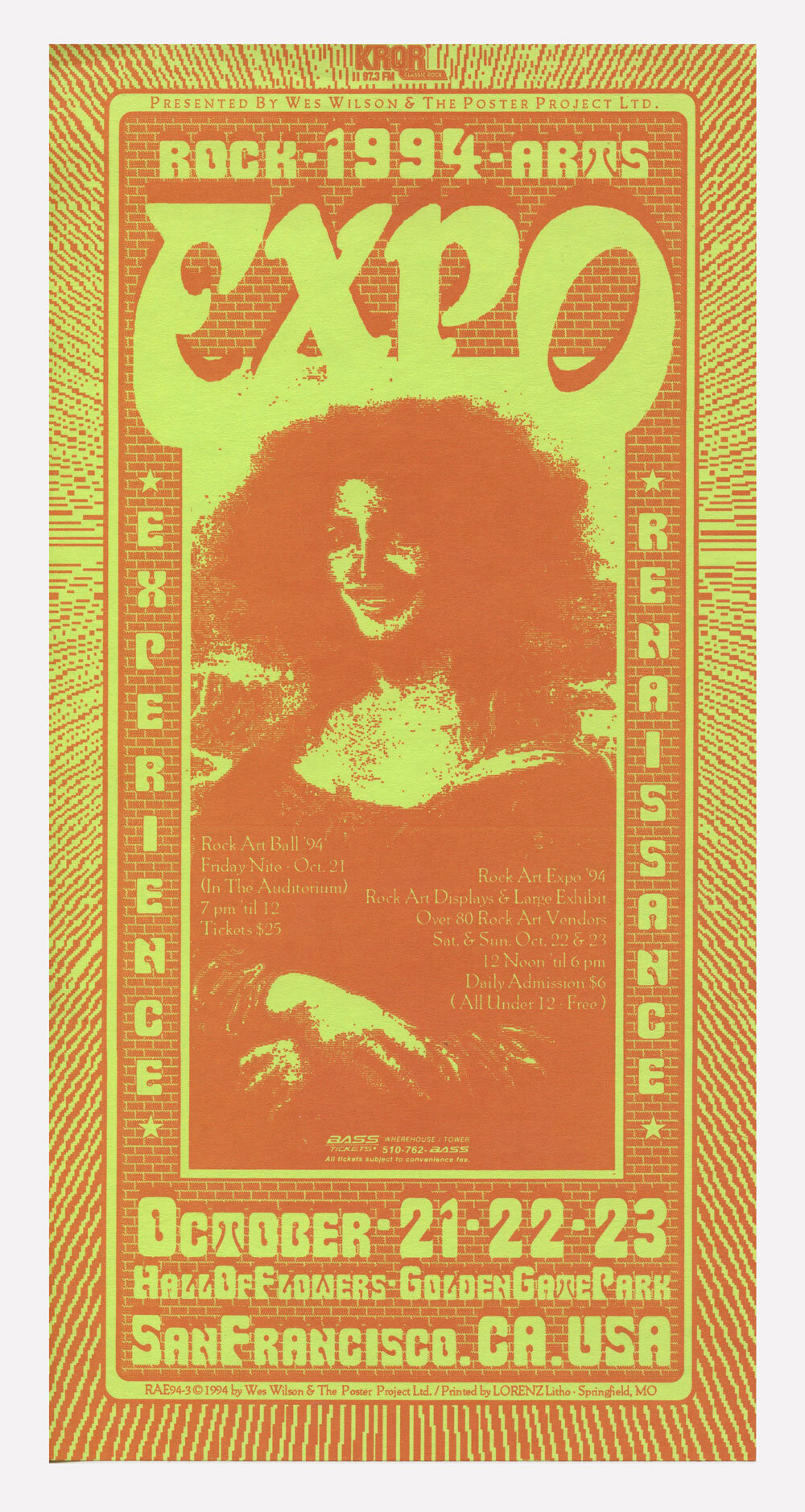 Wes Wilson Handbill Rock Poster Expo 94 Golden Gate Park San Francisco
