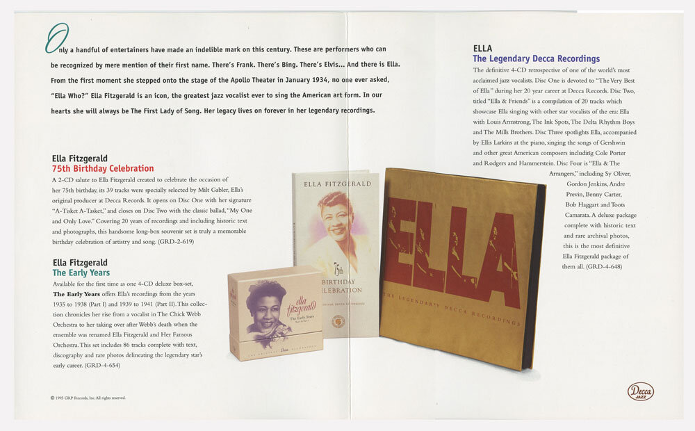 Ella Fitzgerald Photo Cover Handbill 1995 CD set Promotion GRP