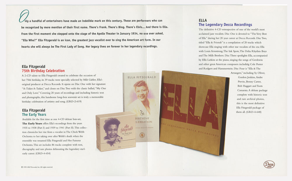 Ella Fitzgerald Photo Cover Handbill 1995 CD Set Release Promotion