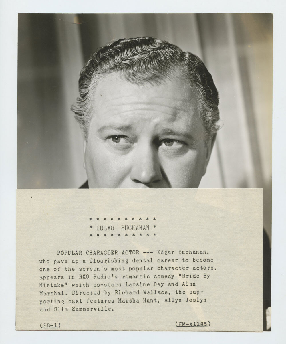 Edgar Buchanan Photo 1944 Bride by Mistake Original Vintage