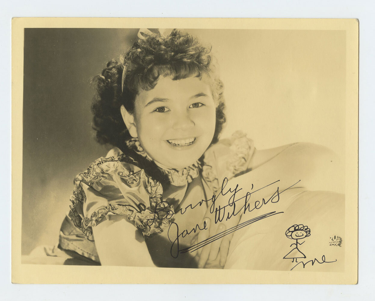 Jane Withers Photo 1937 Autographed inscribed Original Vintage