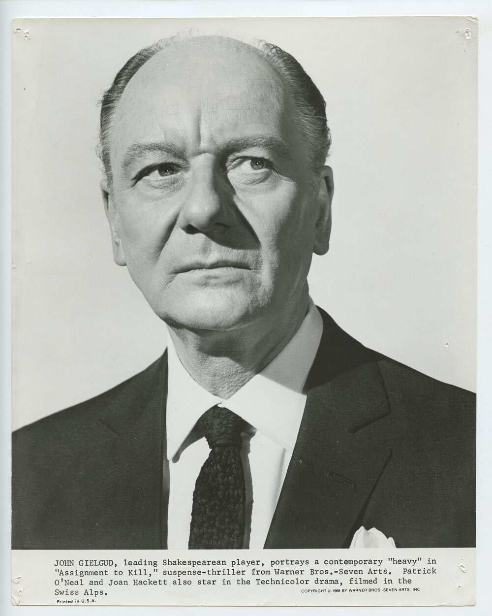 John Gielgud Photo 1968 Assignment to Kill Original Vintage