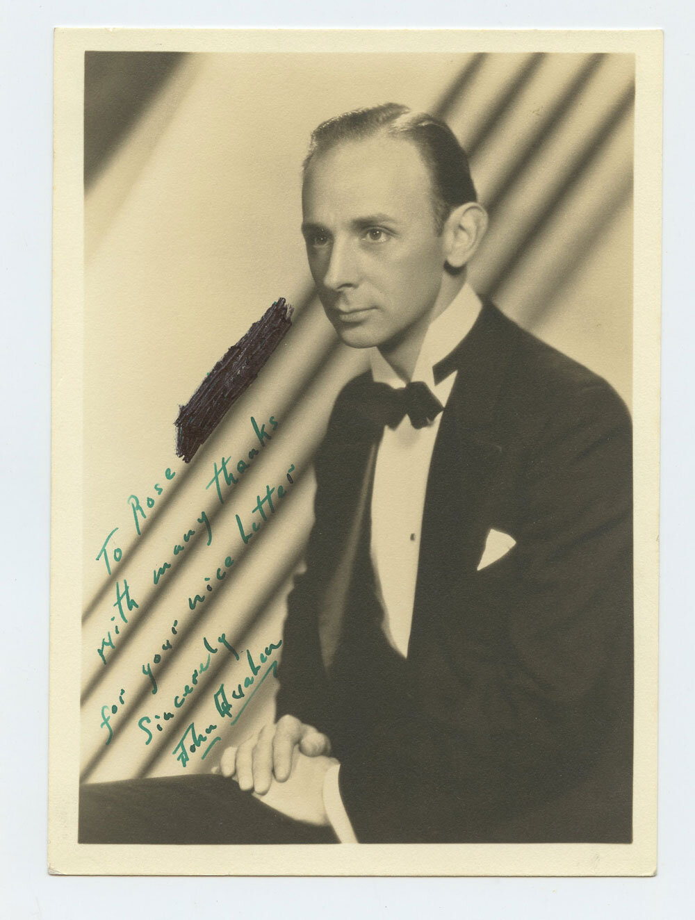 John Qualen Photo 1941 Autographed Inscribed Original Vintage