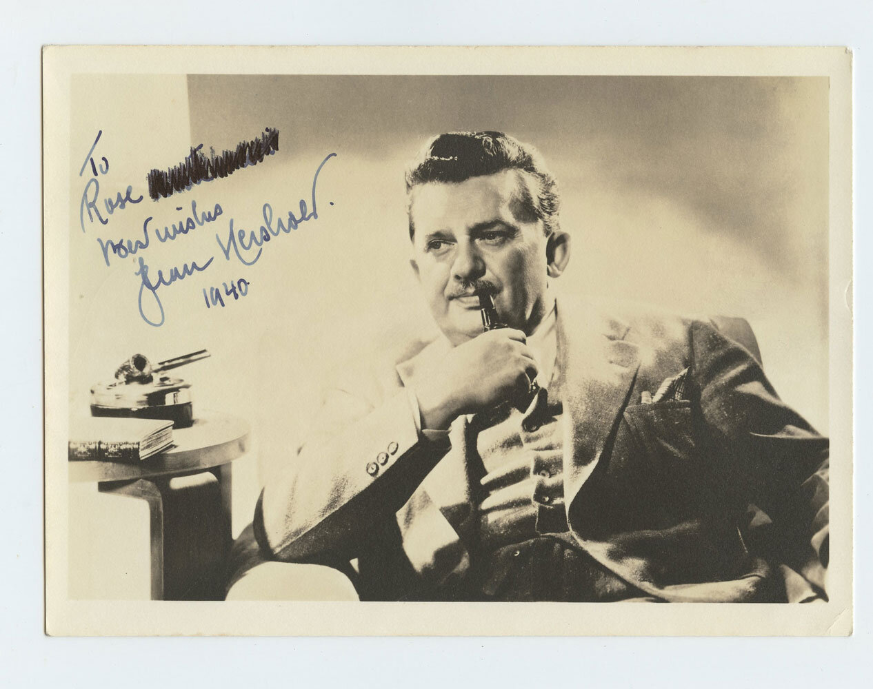 Jean Hersholt Photo 1940 Autographed Inscribed Original Vintage