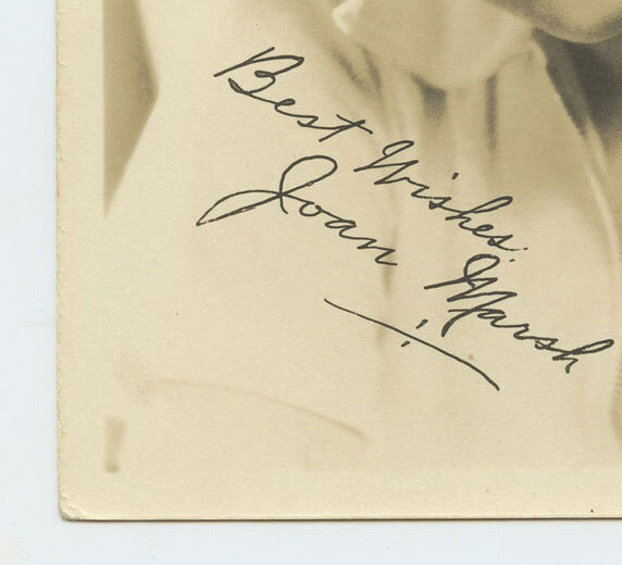 Joan Marsh Photo 1930s Autographed Inscribed Original Vintage