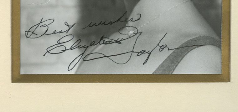 Elizabeth Taylor Photo 1950s Autographed Inscribed Original Vintage