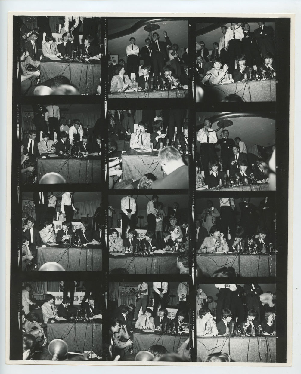 The Beatles Photo 1964 Aug 23 LA Press Conference Contact Sheet