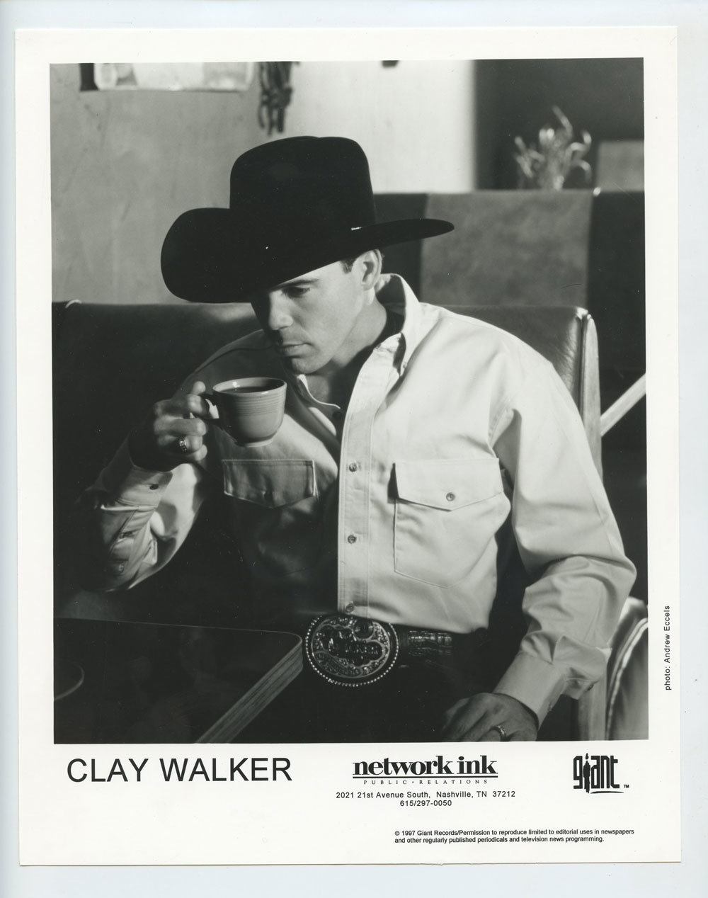 Clay Walker Photo 1990s Giant Records