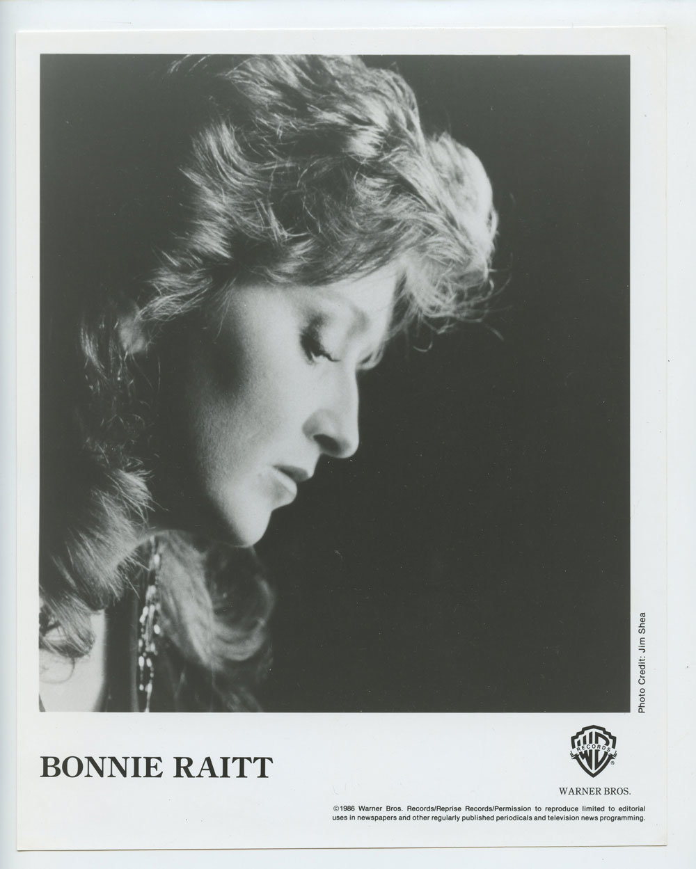 Bonnie Raitt Photo 1980s Warner Bros Records