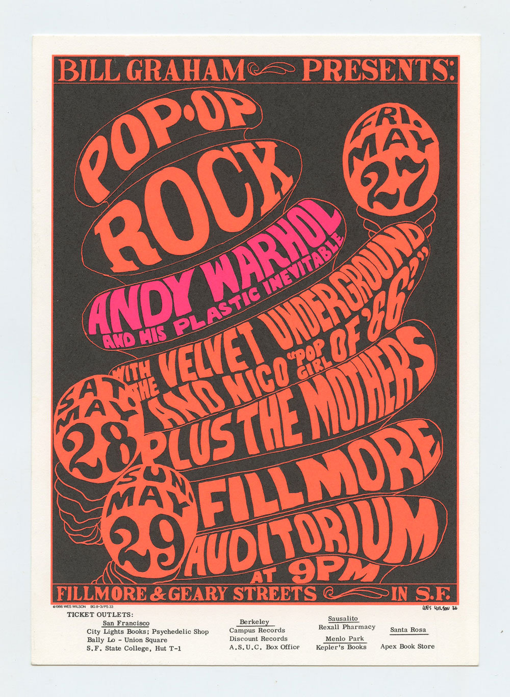 BG   8 Postcard Andy Warhol Velvet Underground Reprint 1993