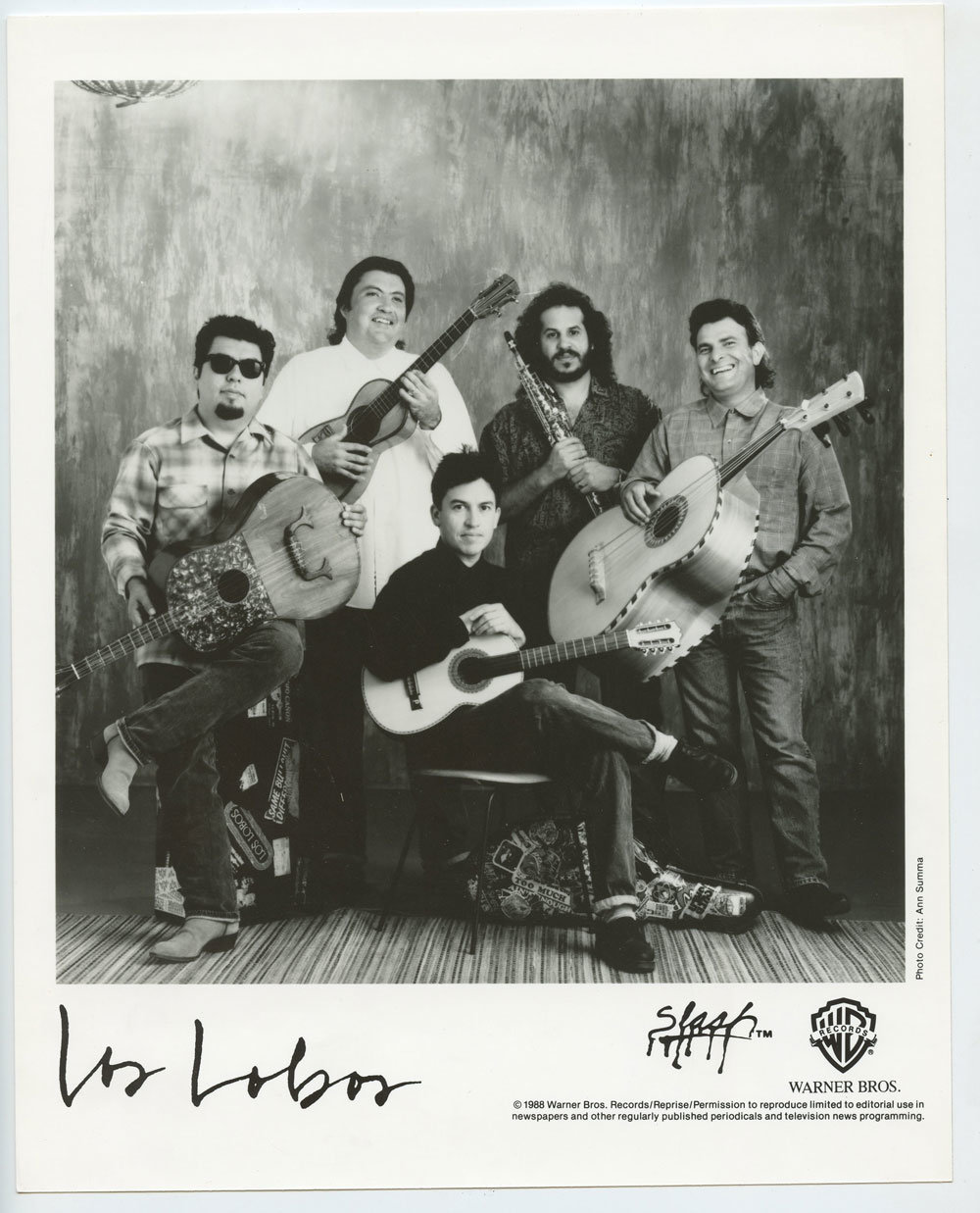 Los Lobos Photo 1980s Warner Bros Records