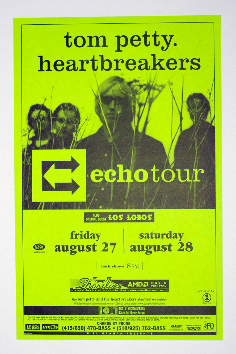 Tom Petty Heartbreakers Poster 1999 Aug 27 Shoreline Amphitheatre