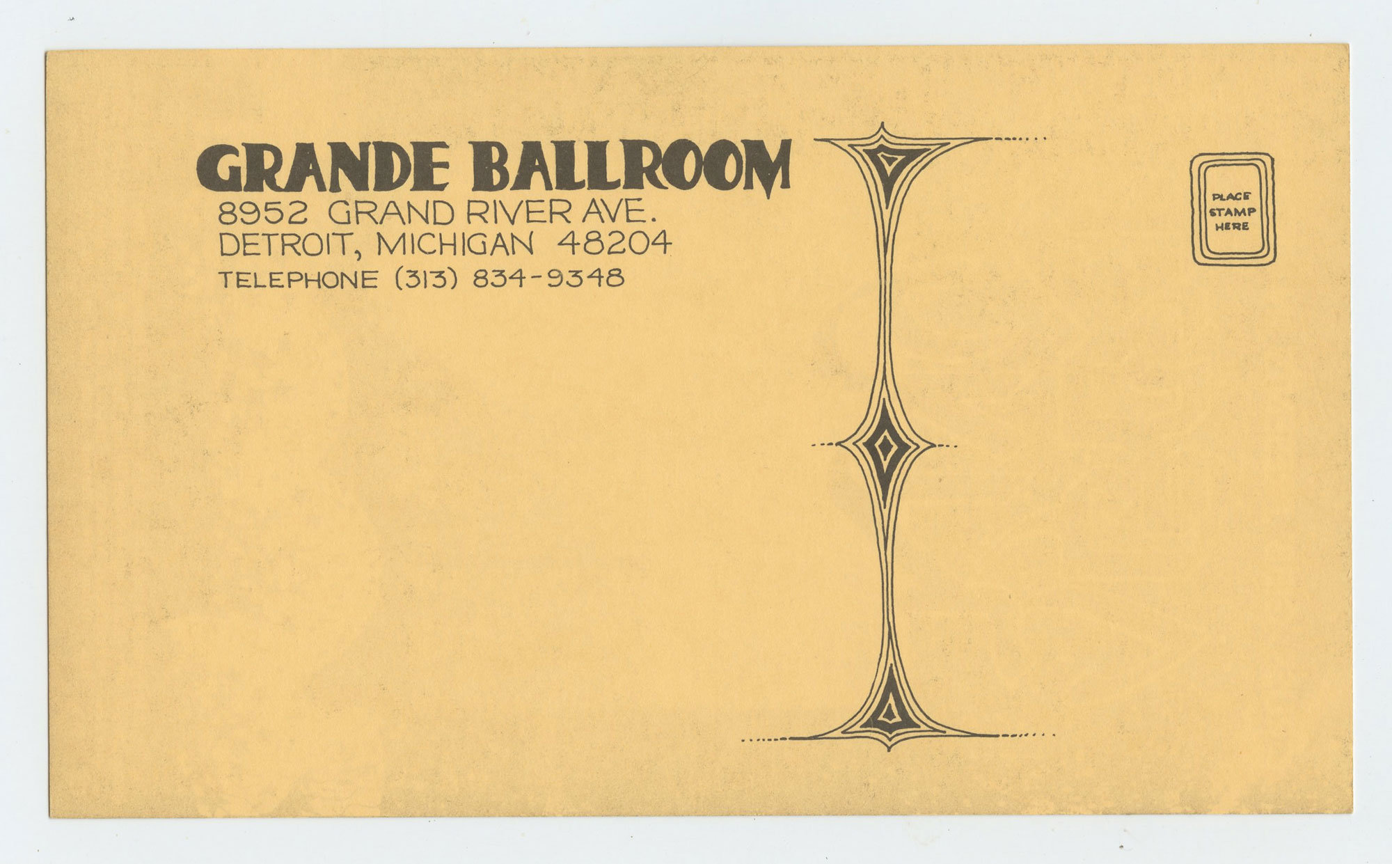 Grande Ballroom Postcard 1968 Aug 23 Albert King Jagged Edge