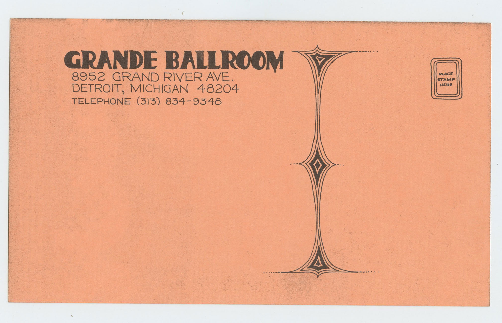 Grande Ballroom Postcard 1968 Aug 23 Albert King Jagged Edge
